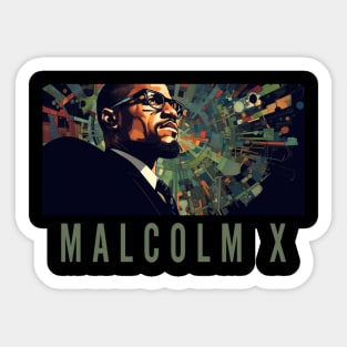 Malcolm X - Black History, Civil Rights Sticker